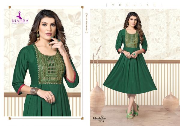 Mayra khushboo Rayon embroidery Designer kurti collection        